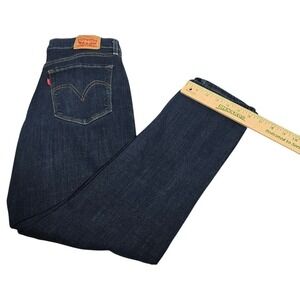 Levis Classic Straight Jeans Womens 8S Dark Wash Indigo Dark Denim. 696